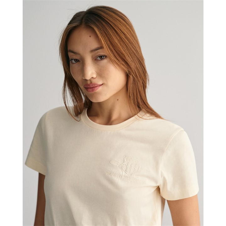 Gant Tonal Archive Shield T-shir In Neutral