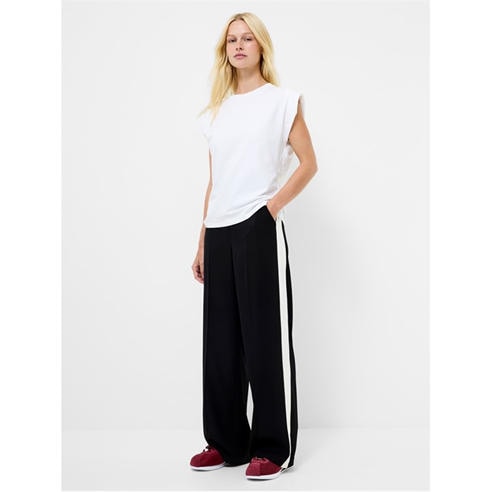 French Connection - Women's Bella High Rise Relaxed Fit Wide Leg Trousers