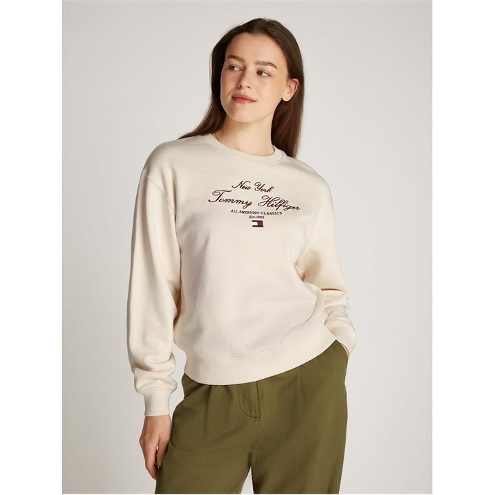 TOMMY HILFIGER MDRG REG SCRIPT C-NK SWEATSHIR