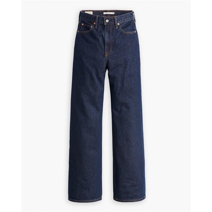 Levis Women's Blue Ribcage Wide Jeans Small