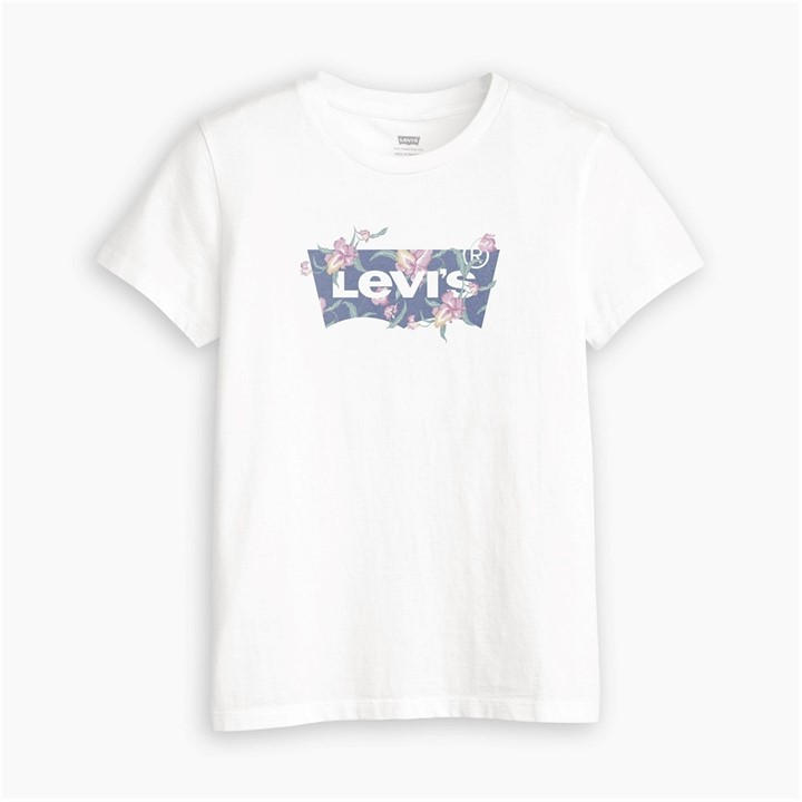 Levis Women's White Print T-Shirt Size 6