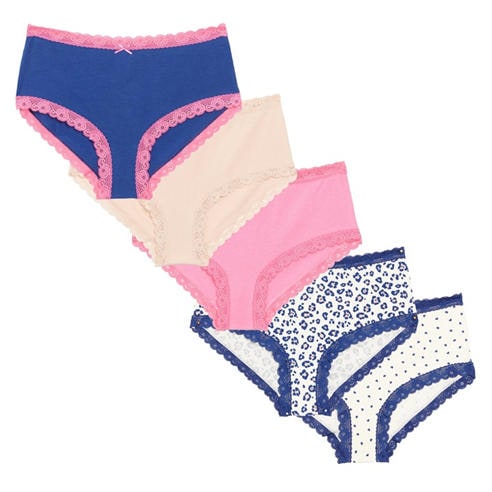 Be You - 5 Pack Lace Detail Shortie Briefs