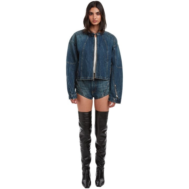 Eb Denim Hart Moto Jacket In Blue
