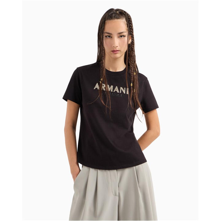 Armani Exchange AX Sequin LogoT Ld44 - Black