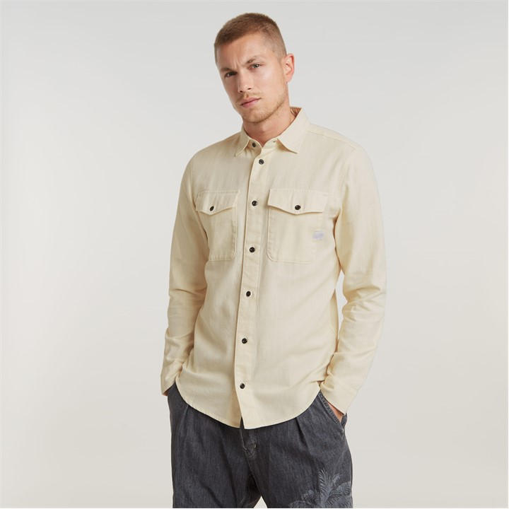 G Star Men's Beige Marine Shirt Small