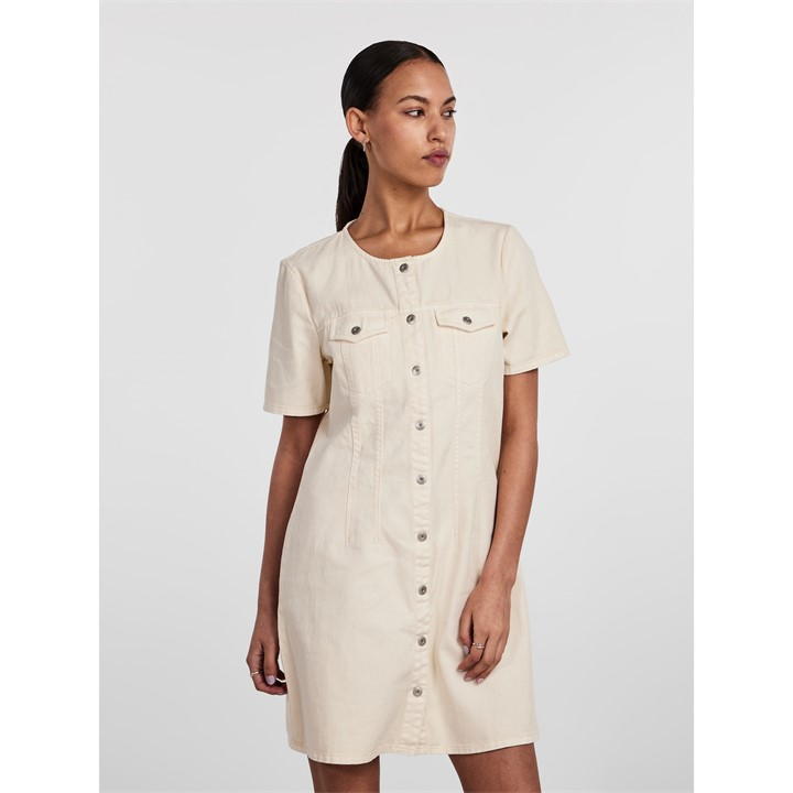 Pieces Tara Ss Dress Ld99 In Neutral