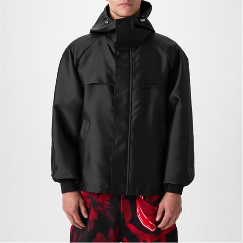 ALEXANDER MCQUEEN - Men's Embroidered Logo Hooded Long Sleeve Windbreaker
