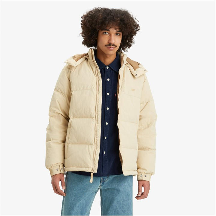 Levis Men's Beige Rockridge Short Puffer Jet Bla Medium