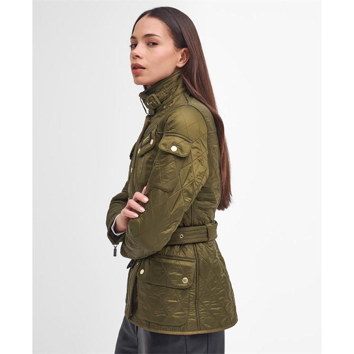 Barbour International Women's Green International Polarquilt Jacket Size 14