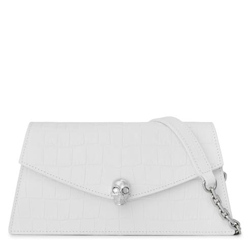 ALEXANDER MCQUEEN - Women's Skull Mini Croc-Embossed Leather Crossbody Bag