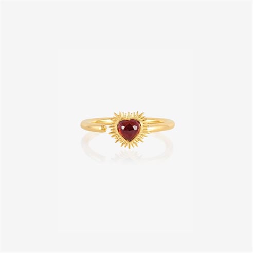 RACHEL JACKSON LONDON - Women's Adjustable Electric Love Mini Garnet Heart Band Ring