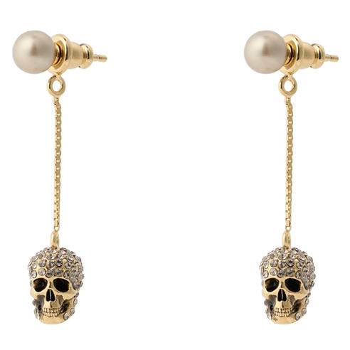 ALEXANDER MCQUEEN - Women's Skull Pendant Pearl Drop Earrings