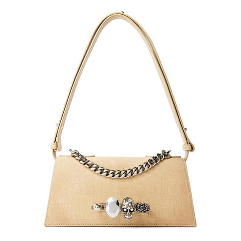 ALEXANDER MCQUEEN - Women's Jewel Shoulder Mini Embossed Suede Bag