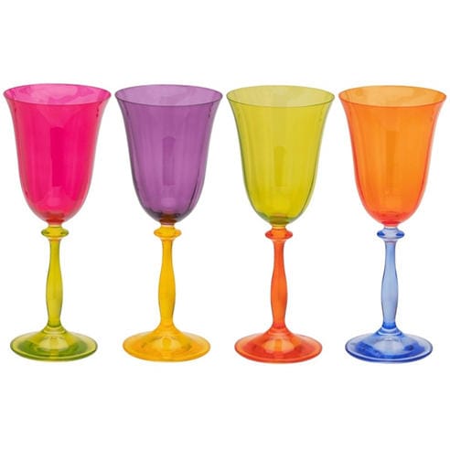 ANNA + NINA - Anna Multicoloured Optic Wine Glass Set of 4