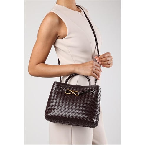Wheres That From - Woven Leather Tote bag with Gold Detail