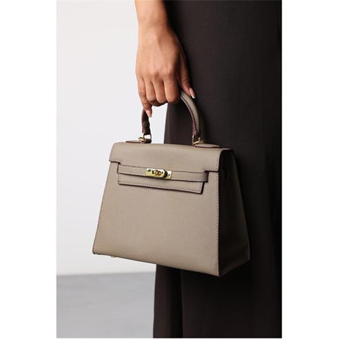 Wheres That From - Top Handle Satchel Mini Tote Bag with Turn-Lock