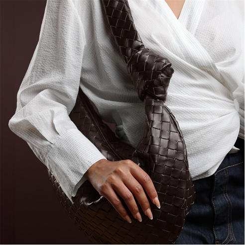 Wheres That From - Knotted Strap Woven Shoulder Bag