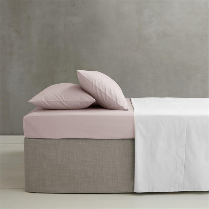 Catherine Lansfield Unisex Pink Iron Percale Combed Extra Deep Fitted Sheet Double