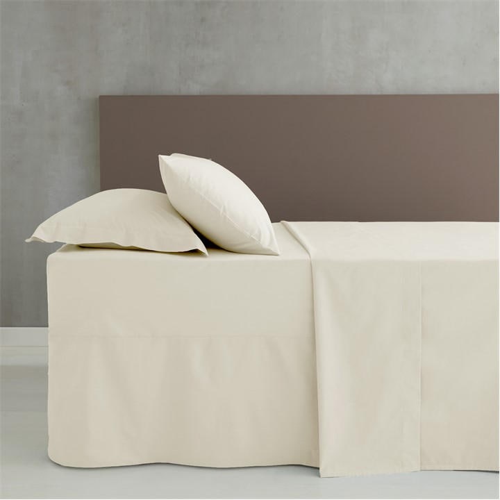 Catherine Lansfield Unisex Cream Iron Percale Combed Extra Deep Fitted Sheet King