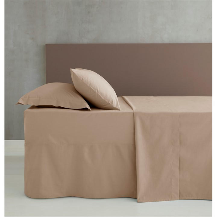 Catherine Lansfield Unisex Beige Iron Percale Combed Extra Deep Fitted Sheet King