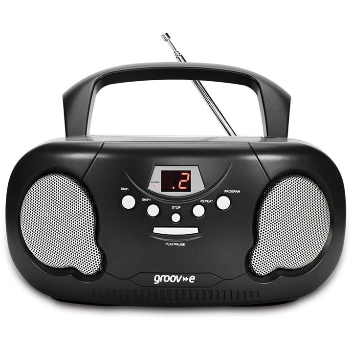 Groov-E Black Original Boombox Portable Cd Player With Radio -