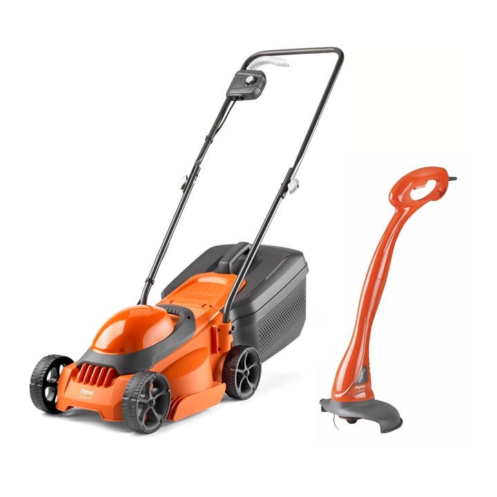 Flymo Orange Simplimow 300 Electric Corded Rotary Lawnmower And Grass Trimmer Twin Pack -