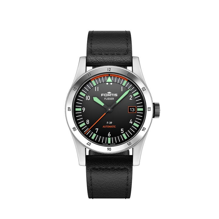 Fortis Men's Silver Flieger Strap Analogue Watch