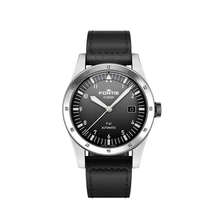 Fortis Men's Silver Flieger Strap Analogue Watch
