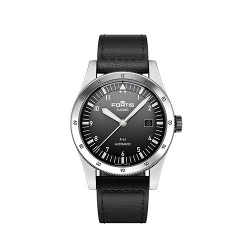 Fortis - Men's Flieger Stainless Steel Leather Strap Auto Analogue Watch