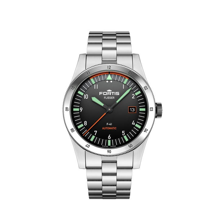 Fortis Men's Silver Flieger Strap Analogue Watch