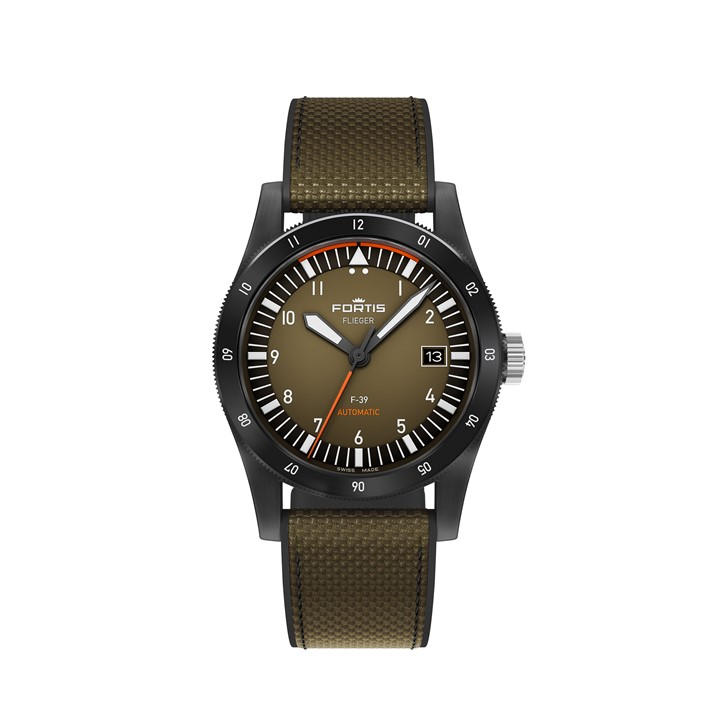 Fortis Men's Black Flieger Hy