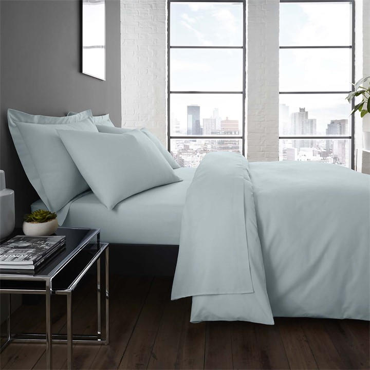 Serene Home Pure Cotton 200 Thread Fitted Bed Sheet Duck Egg