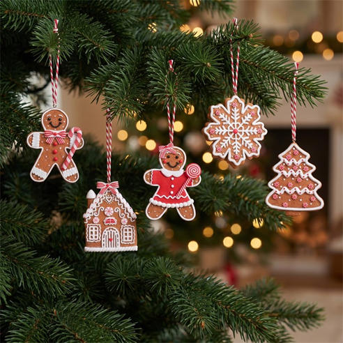 The Spirit Of Christmas - SOC 5pc Dough Tree Decorations