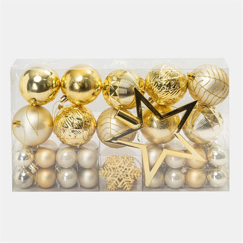 The Spirit Of Christmas - 50pc Baubles 54 Gold One Size