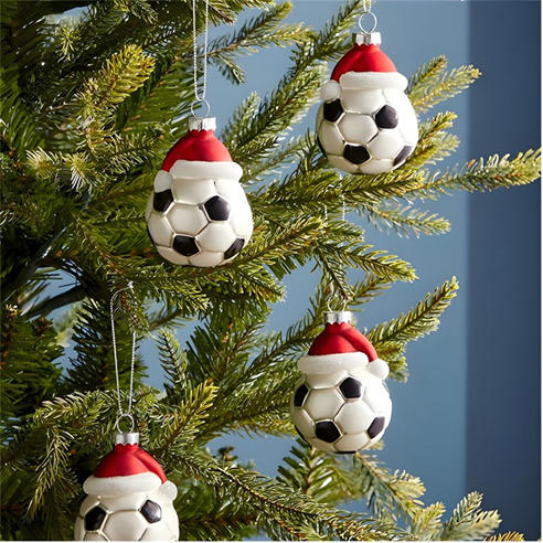 The Spirit Of Christmas - 4pc Baubles 54 Football One Size
