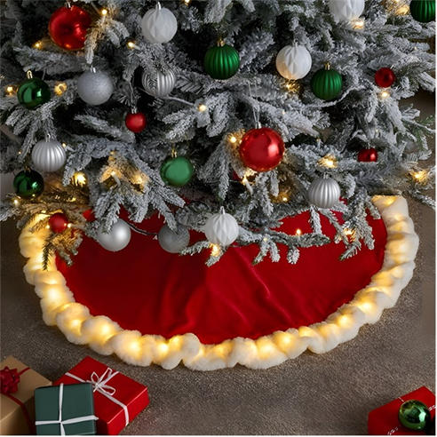 The Spirit Of Christmas - LED Tree Skirt 54 Red One Size