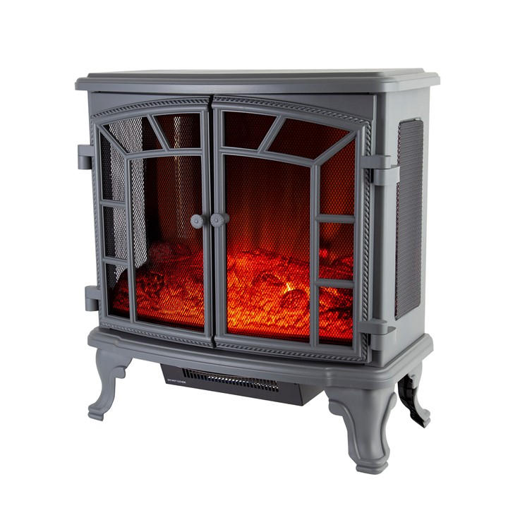Warmlite Unisex Grey 2Kw Rochester Electric Double Door Fireplace Heate Medium