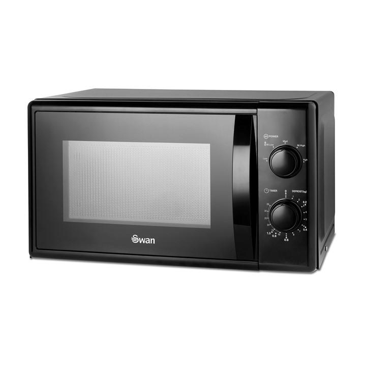 Swan Unisex Black 20L 700W Manual Microwave Medium