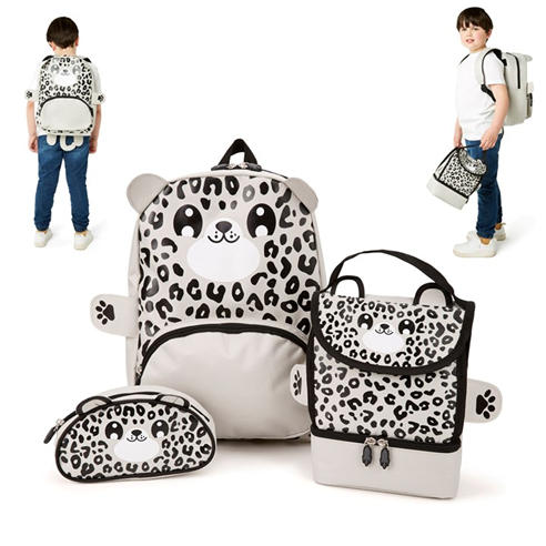 Zappi Co - Baby Animal Snow Leopard Backpack Set