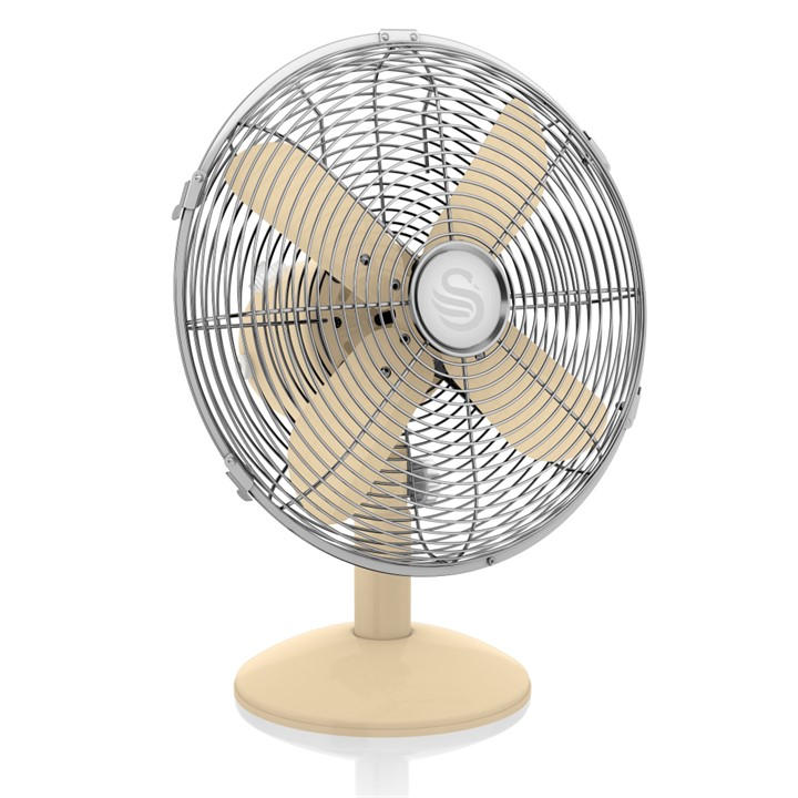 Swan Unisex Cream Retro 12 Inch Desk Fan Medium