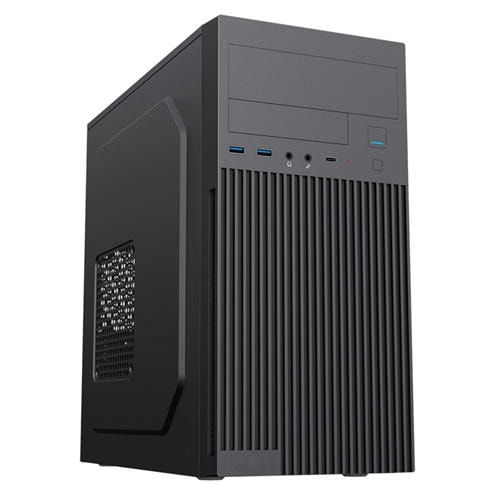 CiT - Mentor Micro-ATX Office PC Case With USB Type C and 80mm Rear Black Fan Included