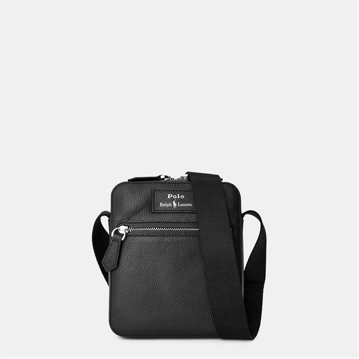 Polo Ralph Lauren Bble Leather Crossbody Bag In Black