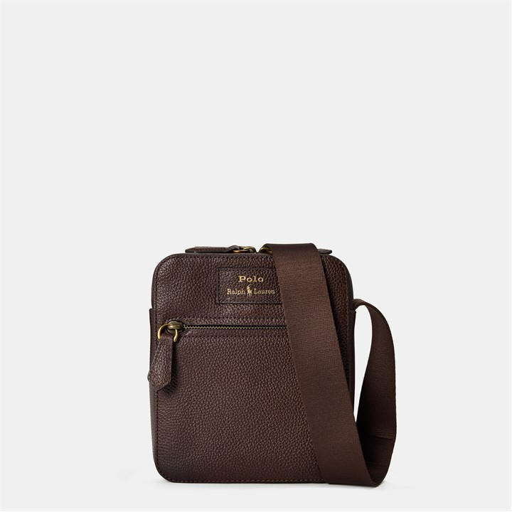 Polo Ralph Lauren Bble Leather Crossbody Bag In Brown