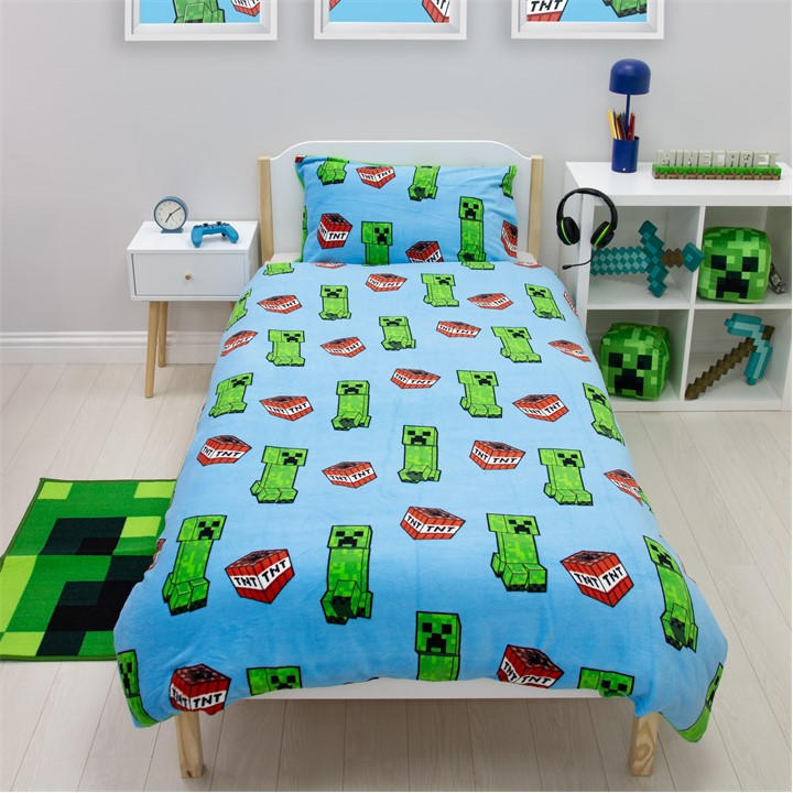 Minecraft Unisex Kids Multi Warmer Fleece Duvet Single