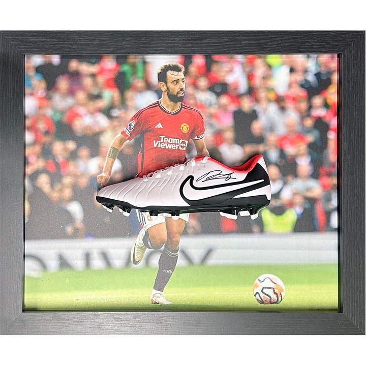 White - AllStarSignings Ltd - Bruno Fernandes signed & framed Nike football boot