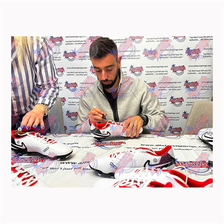 White - AllStarSignings Ltd - Bruno Fernandes signed & framed Nike football boot