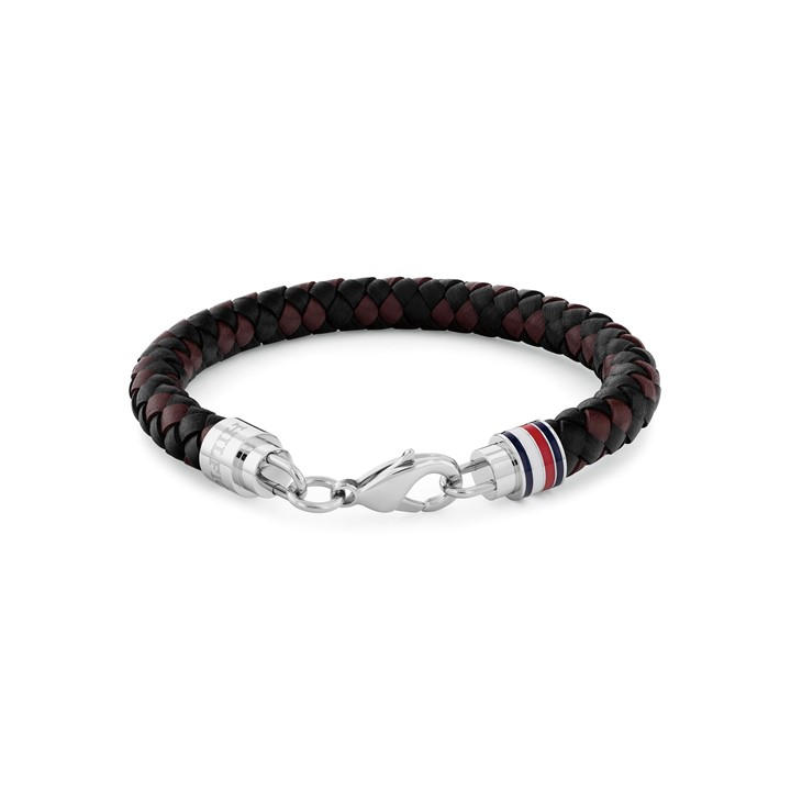 Tommy Hilfiger Men's Brown Braided Leather Bracelet