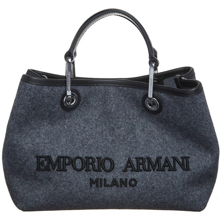 Emporio Armani Borsa Shopper Bag In Gray