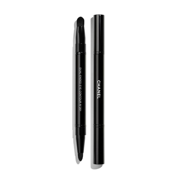 Chanel Unisex Black Pinceau Duo Contour Yeux Rétractable N°201 Dual-Ended Brush: Defines And Blends
