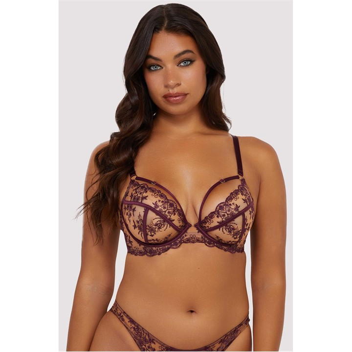 Black - Playful Promises - Cassia Wine Embroidery Bra
